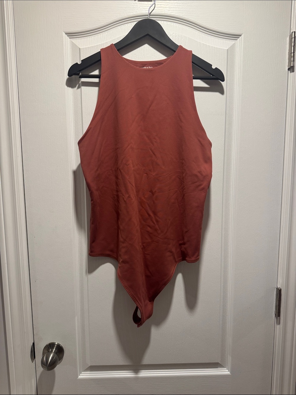 Abercrombie & Fitch Open Back Cutout Bodysuit Rust Terracotta - Size XL